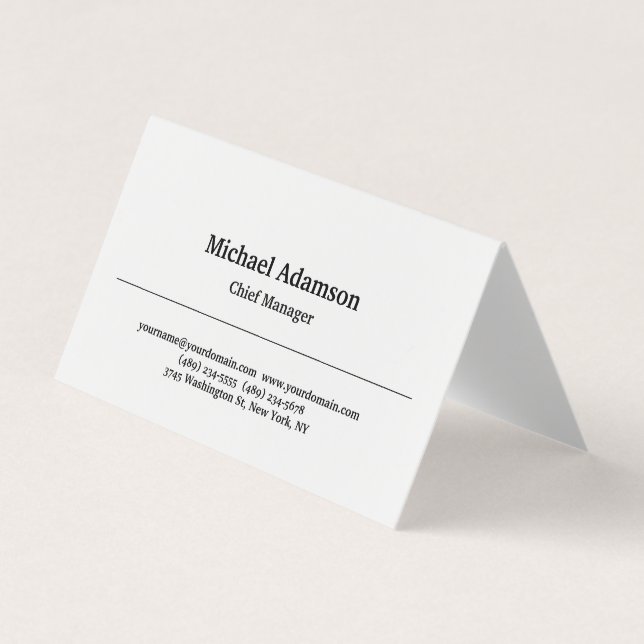 Classical Elegant Plain Simple Minimalist Business Card (Front)