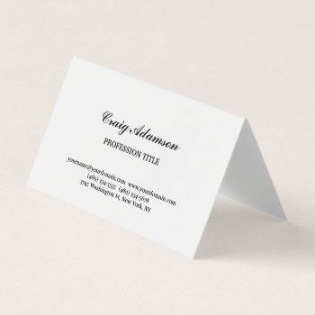 Classical Elegant Plain Simple Minimalist Business Card by hizli_art at Zazzle