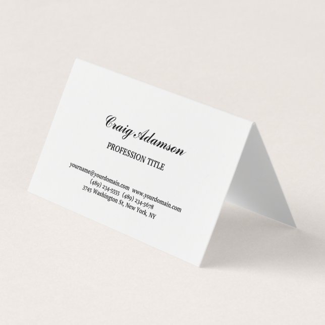 Classical Elegant Plain Simple Minimalist Business Card (Front)