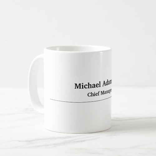 Classical Elegant Plain Simple Minimalist Coffee Mug