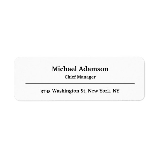 Classical Elegant Plain Simple Minimalist Label (Front)