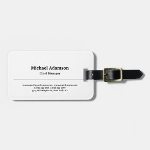 Classical Elegant Plain Simple Minimalist Luggage Tag