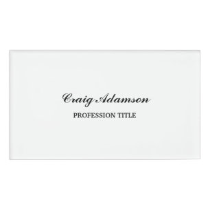 Classical Elegant Plain Simple Minimalist Name Tag