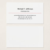 Classical Elegant Plain Simple White Profile Card (Front & Back)