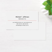 Classical Elegant Plain Simple White Profile Card (Desk)
