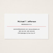 Classical Elegant Plain Simple White Profile Card (Front)