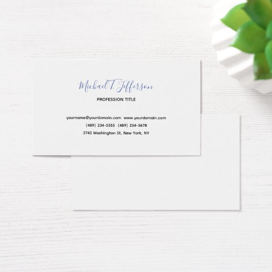 Classical Elegant Simple Calligraphy Profile Card (Desk)
