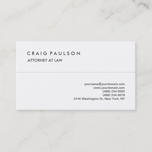 Classical Elegant White Professional Business Card