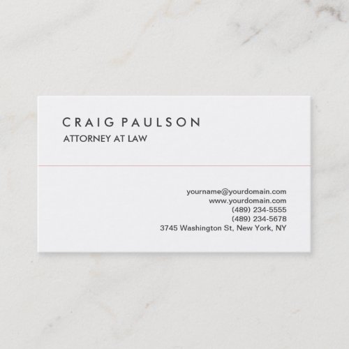 Classical Elegant White Professional Business Card