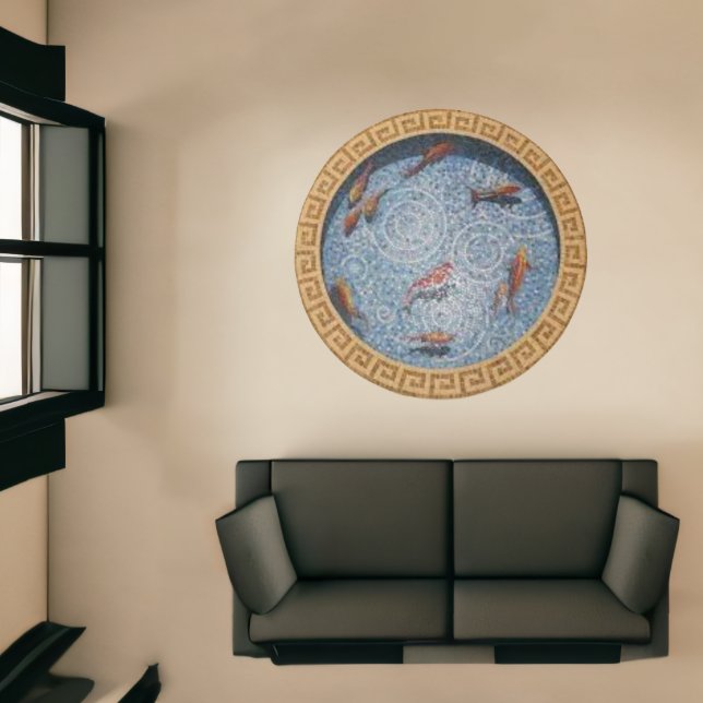 Classical Fish Pond Illusion Designer's Area Round Rug (Insitu (Indoor 1))