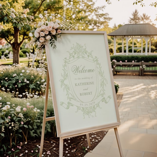 Classical Floral Wedding Crest Welcome Poster (Creator Uploaded)