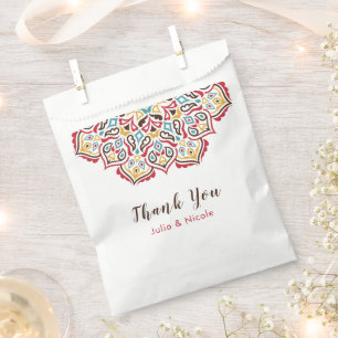 Classical Geometric Mandala Pattern Wedding Favor Bag