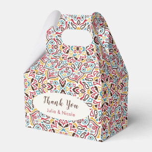Classical Geometric Mandala Pattern Wedding Favor Boxes
