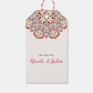 Classical Geometric Mandala Pattern Wedding Gift Tags