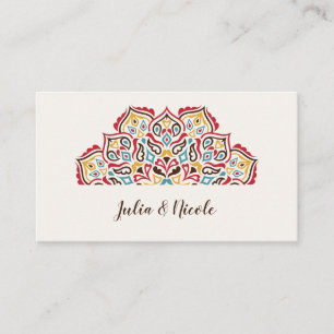 Classical Geometric Mandala Pattern Wedding Place Card