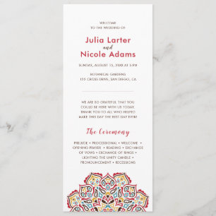 Classical Geometric Mandala Pattern Wedding Program