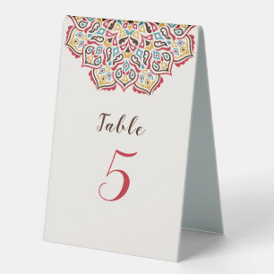 Classical Geometric Mandala Pattern Wedding Table Tent