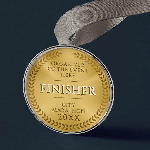 Classical Gold Lawrel Finisher Sport Race Medal Metal Ornament