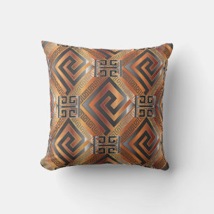 Classical Golden Oriental Design Pattern Throw Pillow