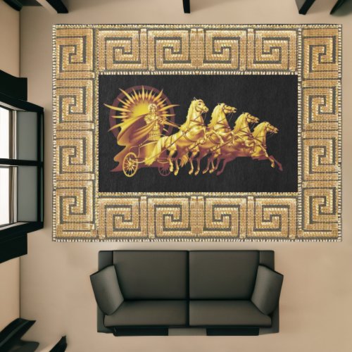 Classical Greco_Roman Sun God Charioteer Designer Rug