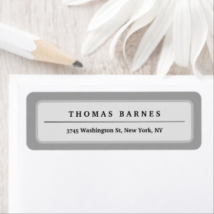 Classical Grey Minimalist Plain Elegant Label