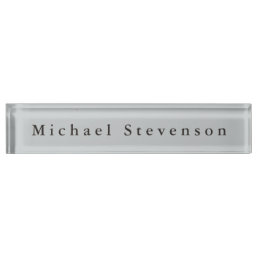 Classical Grey Unique Personal Business Nameplate