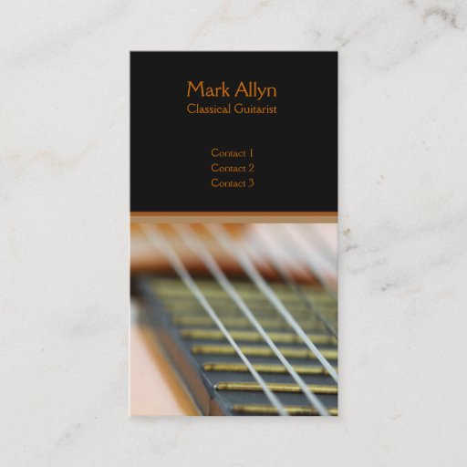 Customizable Classical Guitar Business Cards