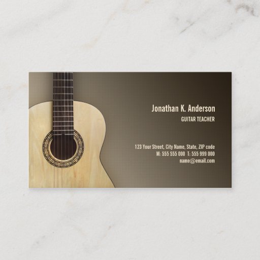 Customizable Classical Guitar business card