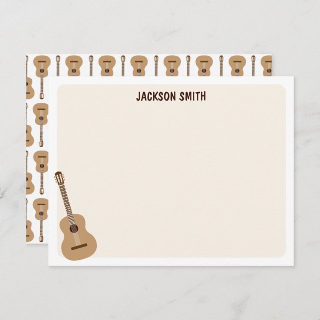 Classical Guitar Musical Note Card (Front/Back)