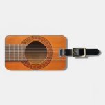 Classical Guitar Orange Tan Luggage Tag at Zazzle