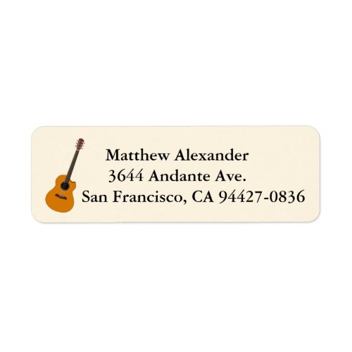 Classical Guitar Return Address Label