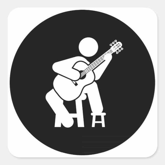 Classical Guitar Square Sticker (Front)