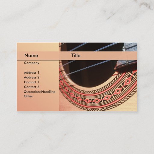 Customizable classical guitar teacher business card template