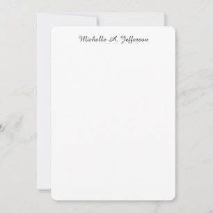Classical Handwriting Creative Trendy White Note Card