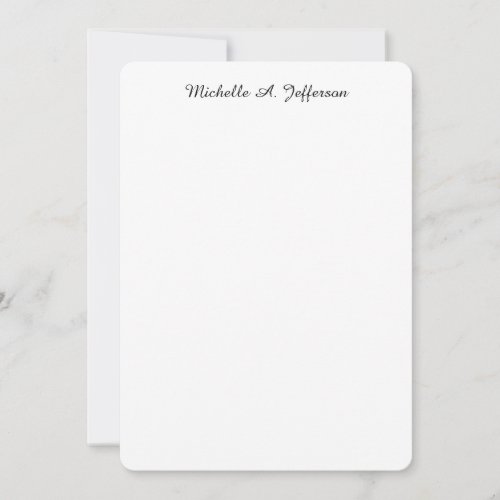 Classical Handwriting Creative Trendy White Note Card