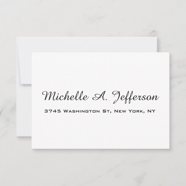 Classical Handwriting Creative Trendy White RSVP Card (Front)