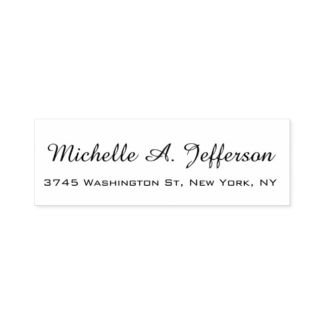 Classical Handwriting Creative Trendy White Self-inking Stamp (Design)