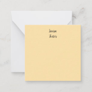 Classical Handwriting Elegant Name Beige Color Note Card