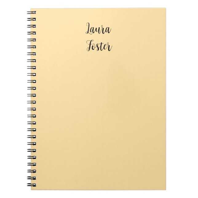Classical Handwriting Elegant Name Beige Color Notebook (Front)