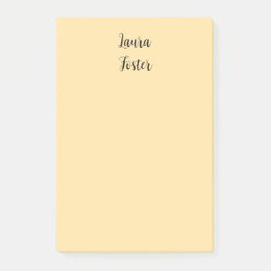 Classical Handwriting Elegant Name Beige Color Post-it Notes