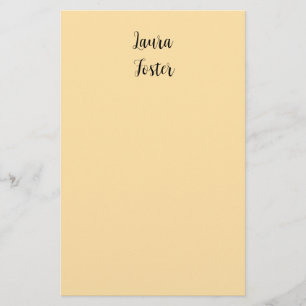 Classical Handwriting Elegant Name Beige Color Stationery