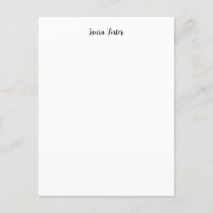 Classical Handwriting Elegant Name Black White Postcard