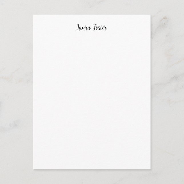 Classical Handwriting Elegant Name Black White Postcard (Front)