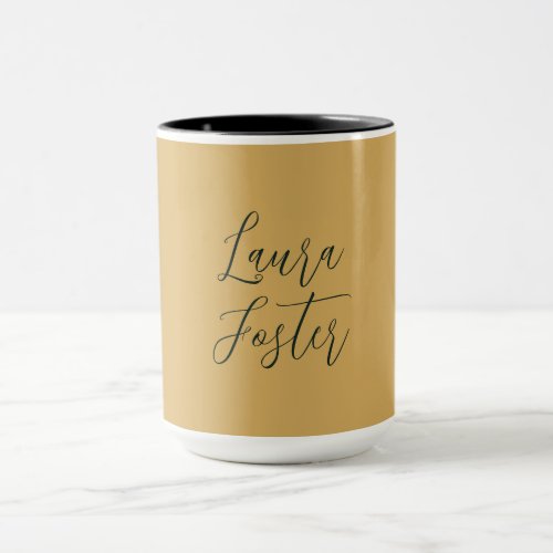 Classical Handwriting Elegant Name Gold Color Mug