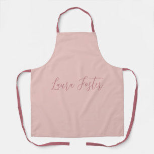 Classical Handwriting Elegant Name Rose Gold Apron