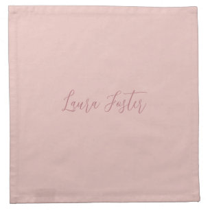 Classical Handwriting Elegant Name Rose Gold Cloth Napkin