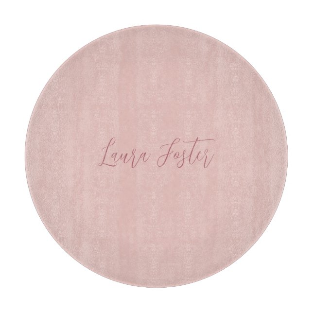 Classical Handwriting Elegant Name Rose Gold Cutting Board (Front)