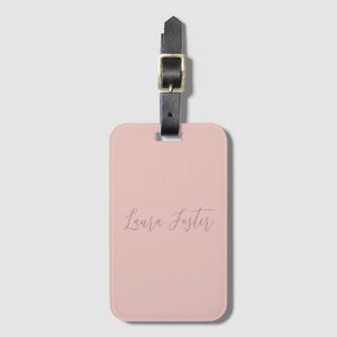 Classical Handwriting Elegant Name Rose Gold Luggage Tag