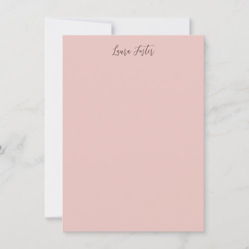 Classical Handwriting Elegant Name Rose Gold Note Card