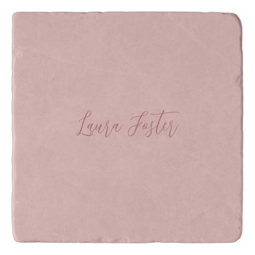 Classical Handwriting Elegant Name Rose Gold Trivet